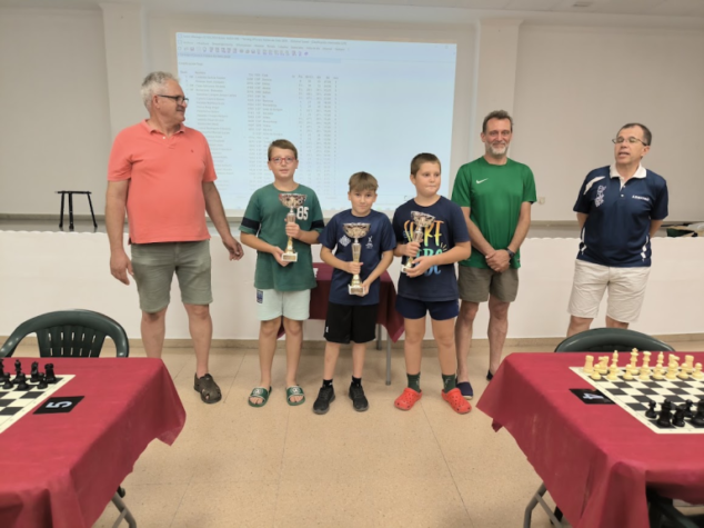 Fausto Castellá conquista el I Torneo de Ajedrez de las Fiestas de Gata de Gorgos 3 Imagen: Podium Sub 14 torneo Festes Gata de Gorgos