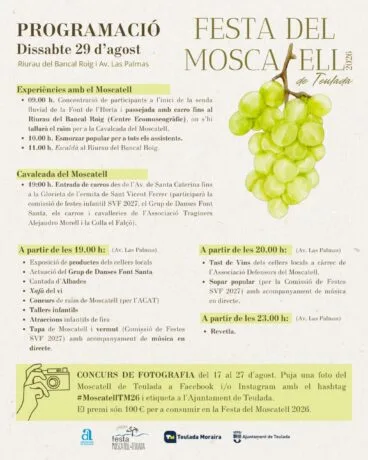 Programación de la Festa del Moscatell de Teulada 2026