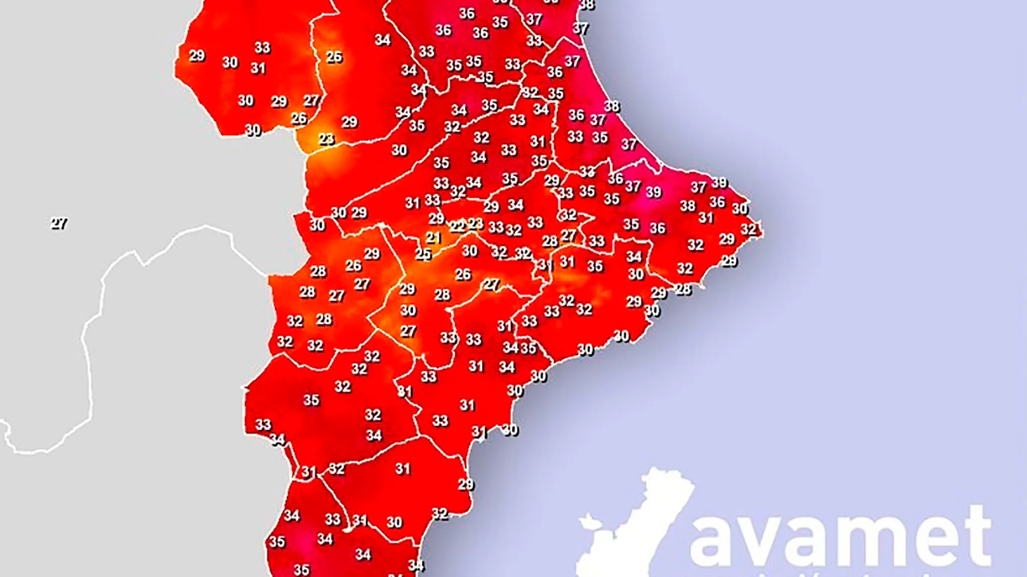 temperaturas registradas por avamet pasadas las 00 00 horas del 19 al 20 de agosto