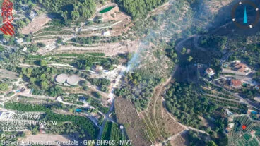 zona del incendio en ambra de pego emergencias gva
