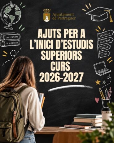 Banner Ayudas Estudios Superiores Pedreguer 2026-2027