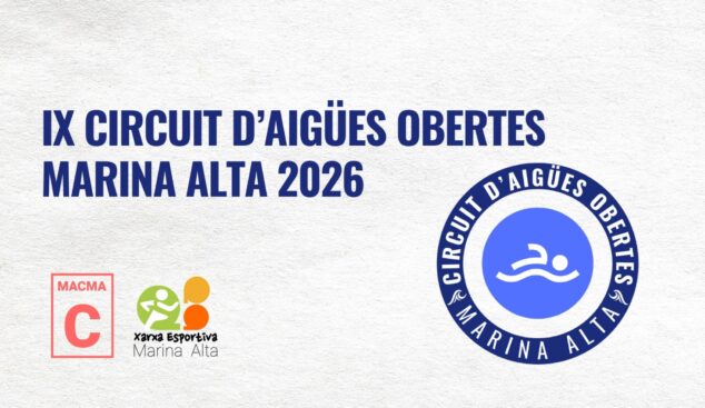 Imagen: Banner del IX Circuit d'Aigües Obertes Marina Alta 2026.