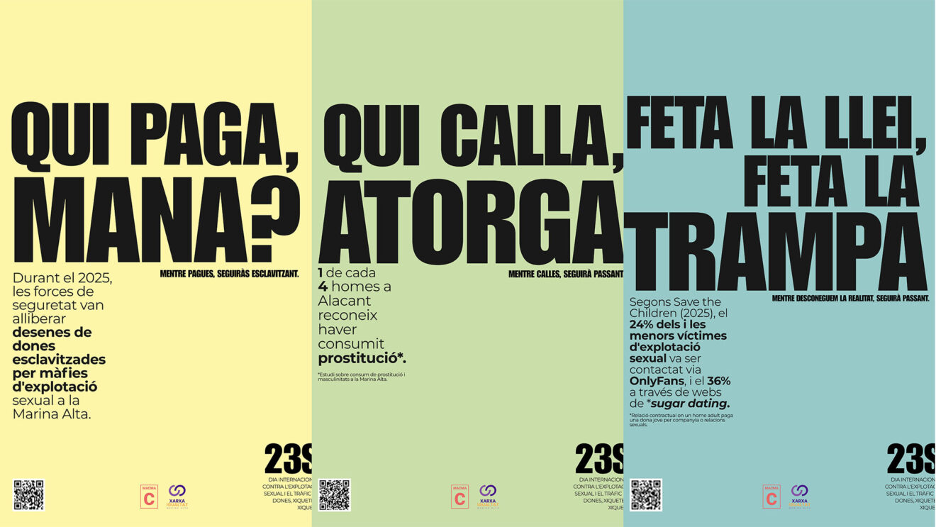 Campaña por el Día Internacional contra la Explotación Sexual y el Tráfico de Mujeres, Niñas y Niños de la Xarxa d'Igualtat de la Marina Alta