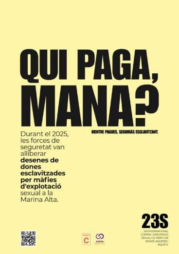Cartel de la campaña ‘Qui paga, mana?’ contra la explotación sexual