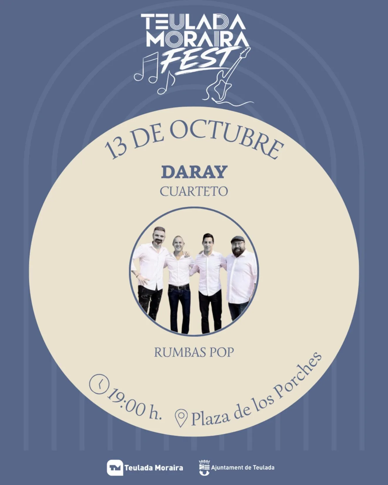 Cartel del concierto de Daray en el Teulada Moraira Fest