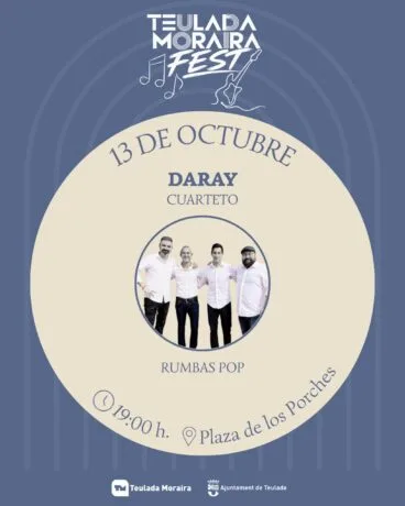 Cartel del concierto de Daray en el Teulada Moraira Fest