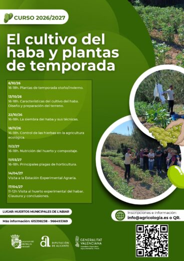Cartel del curso ‘El cultivo del haba y plantas de temporada’ 2026/2027