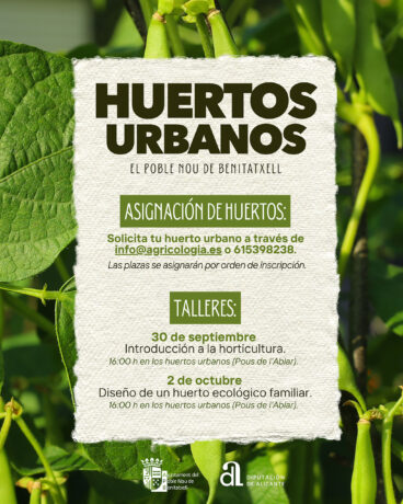 Cartel de la nueva temporada de huertos urbanos en Benitatxell