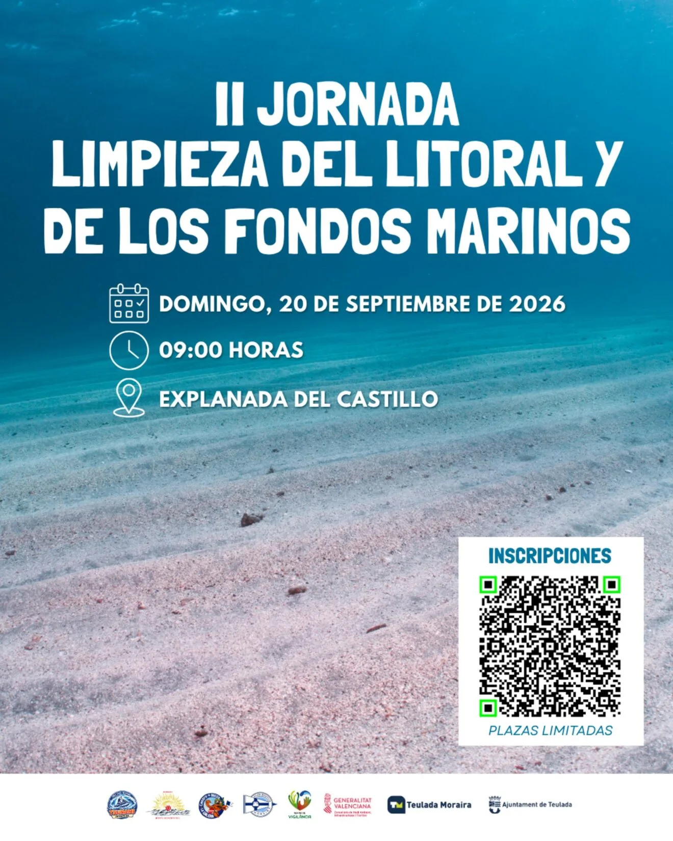 Cartel de la II Jornada de Limpieza del Litoral y Fondos Marinos en Teulada Moraira