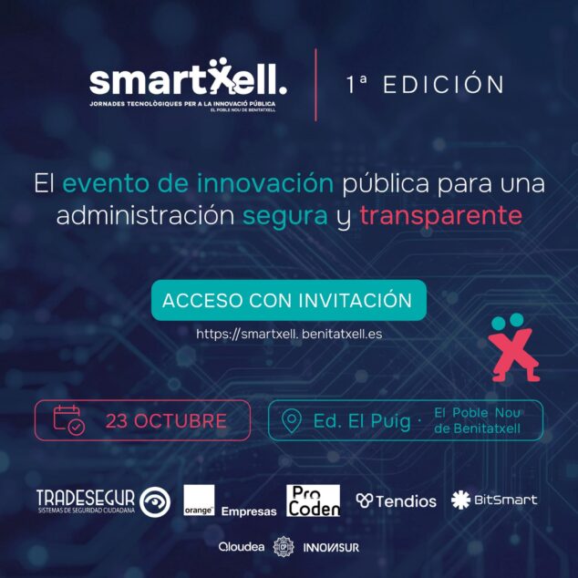 Imagen: Cartel de las jornadas de innovación pública SmartXell el 23 de octubre en Benitatxell