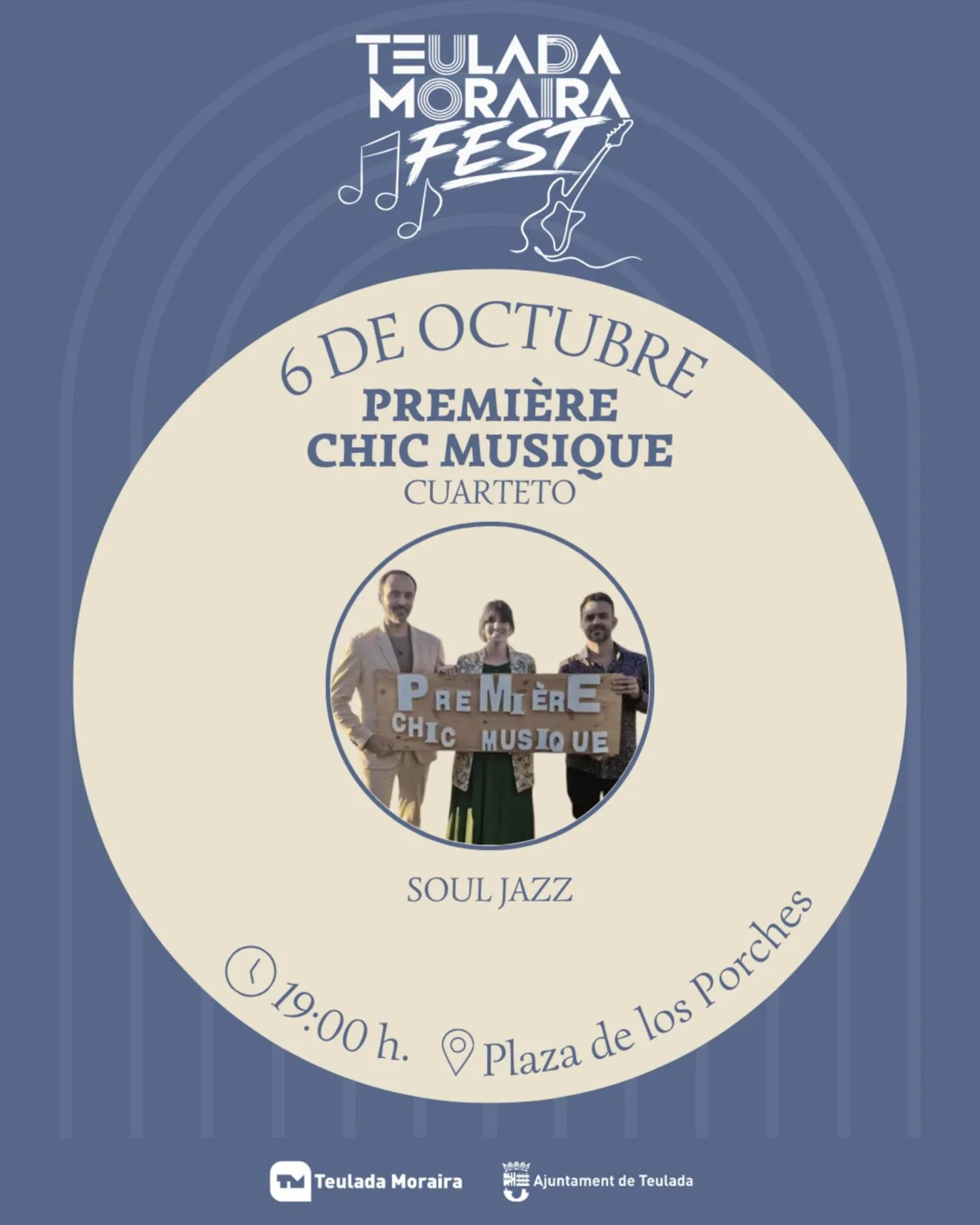 Cartel del concierto de Première Chic Musique en el Teulada Moraira Fest