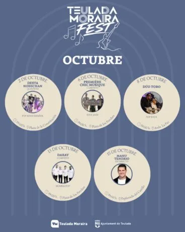 Cartel de la programación de octubre del Teulada Moraira Fest