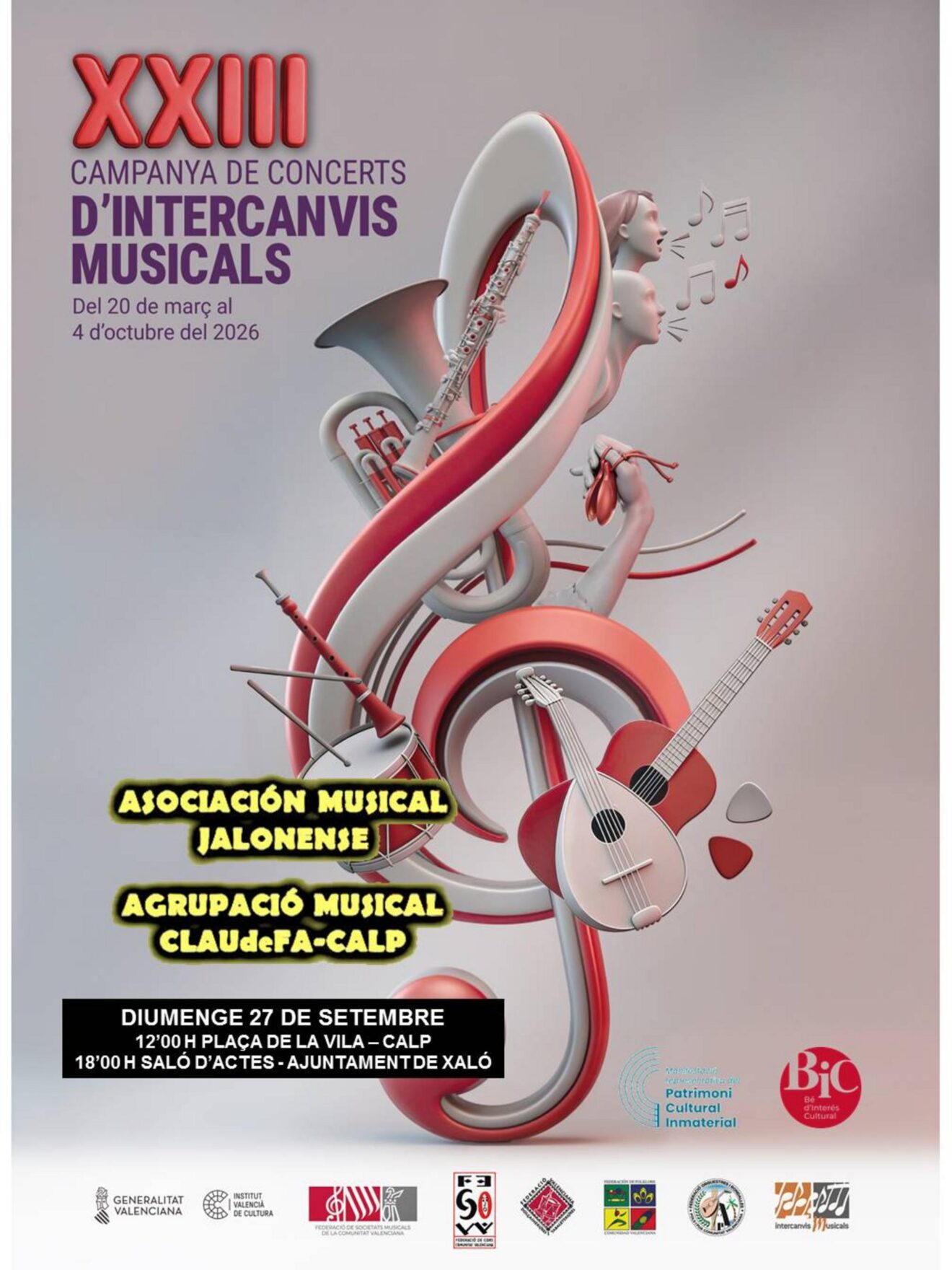 Cartel del XXIII Intercambio Musical entre Calp y Xaló