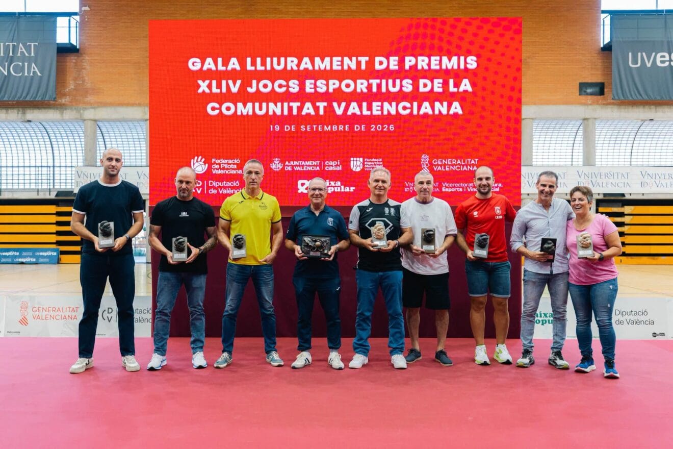 Entrenadores premiados en la Gala de Pilota Valenciana