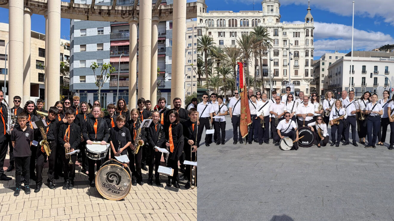 La Agrupació Musical Clau de Fa Calp y la Associació Musical Jalonense de Xaló