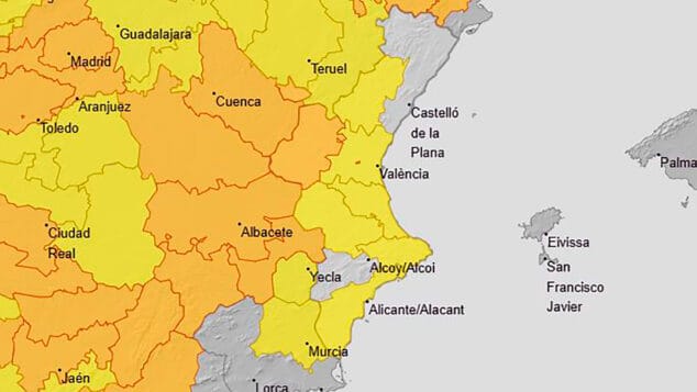 mapa de avisos activos de la aemet el viernes 4 septiembre 2026 en la comunitat valenciana