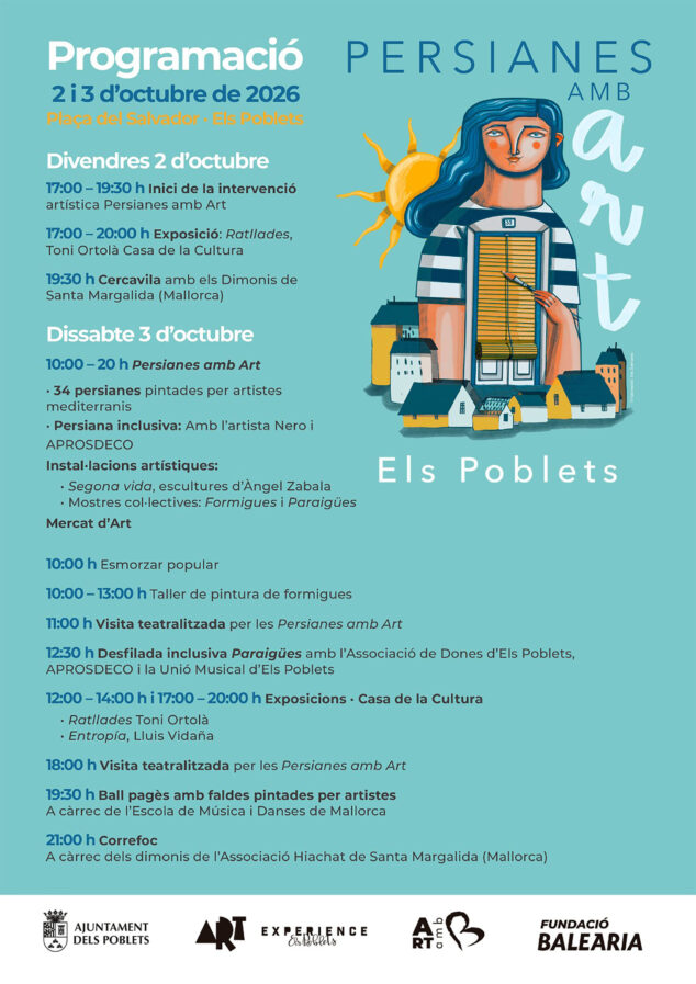Persianes amb Art no para de crecer en Els Poblets: 34 nuevas persianas y artistas de cuatro territorios en 2026 6 Imagen: Programación Persianes amb Art 2026