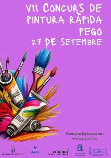 Cartel de Pintura rápida en la Fira del Comerç en Pego