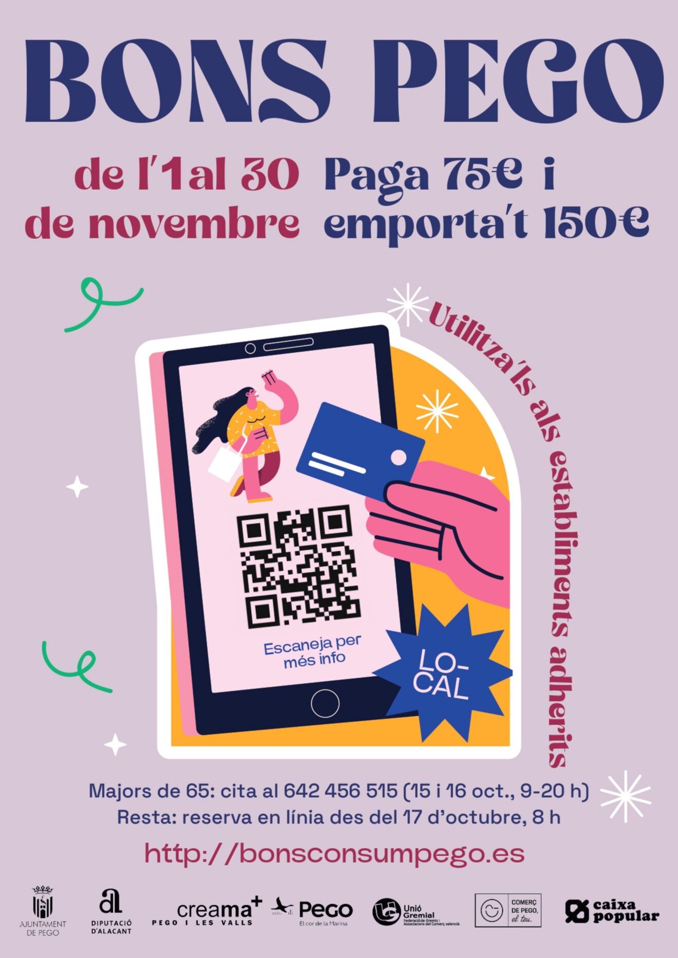 Cartel promocional del Bono Consumo Pego