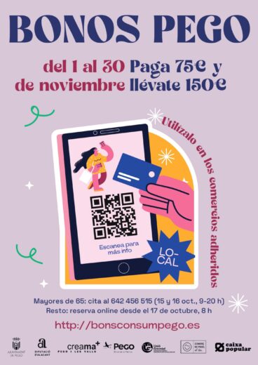 Cartel de la campaña Bonos Consumo Pego