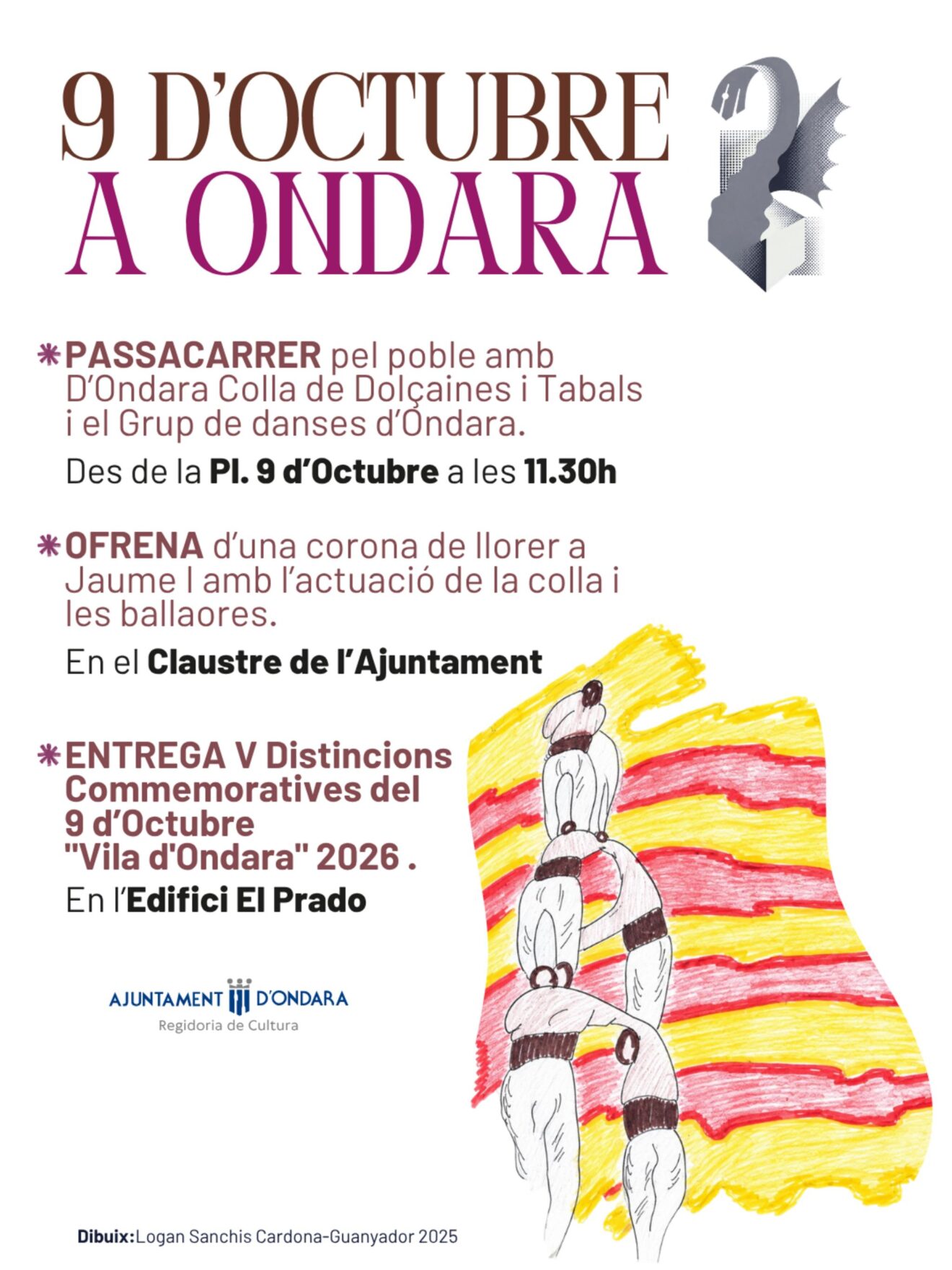 Cartel de los actos del 9 d'Octubre en Ondara