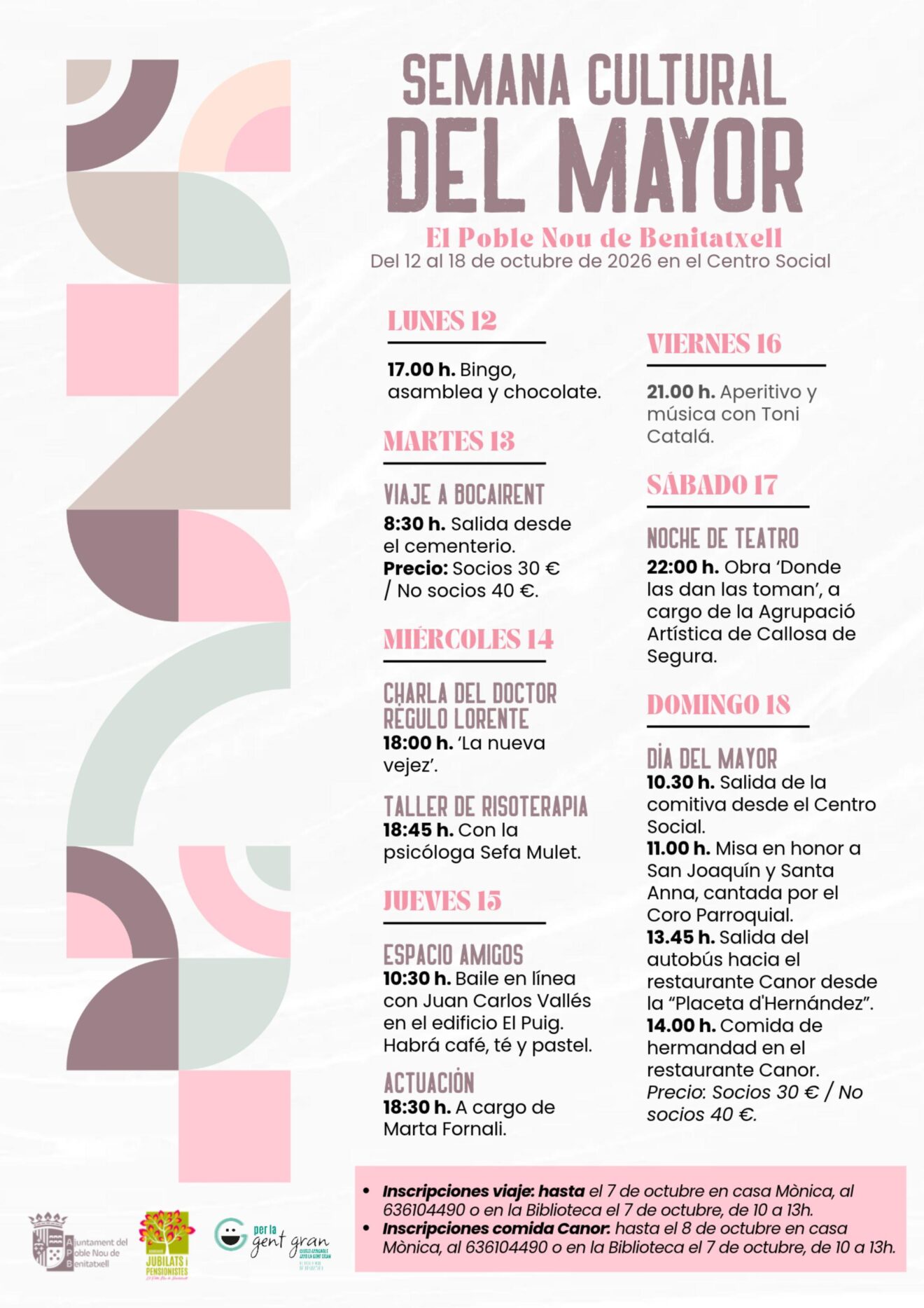 Cartel de la Semana Cultural del Mayor de Benitatxell 2026