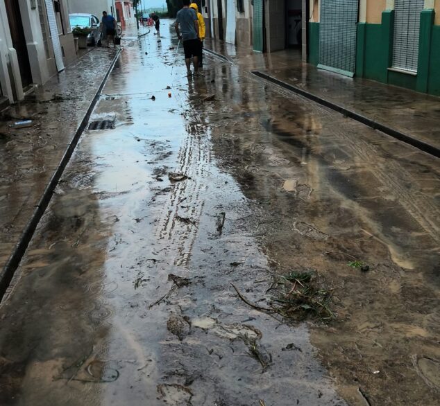 Imagen: Esstado de una de las calles de la Marina Alta tras la lluvia