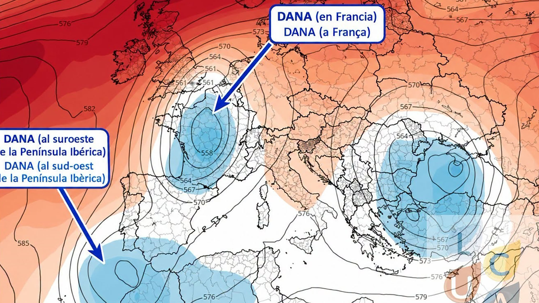 explicacion del laboratorio de climatologia de la ua sobre la llegada de dos danas este octubre de 2026 indica fuente tropicaltidbits