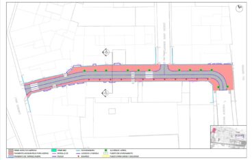 Plano de proyecto de reurbanización de calles en El Verger